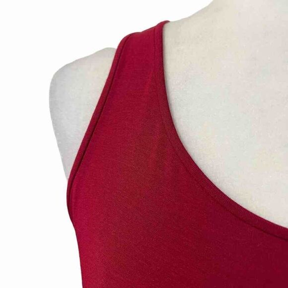 EILEEN FISHER Small Red Midi Fit & Flare Jersey Tank Dress - Picture 4 of 10